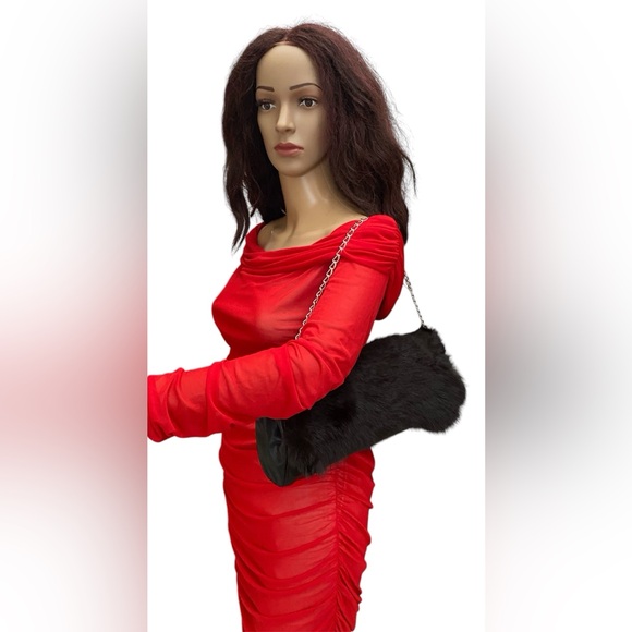 Michelle Monroe vintage leather and fur clutch(RARE) - Picture 11 of 12